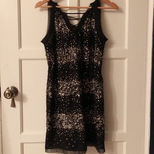FINAL SALE Sequined LBD - shift cocktail dress